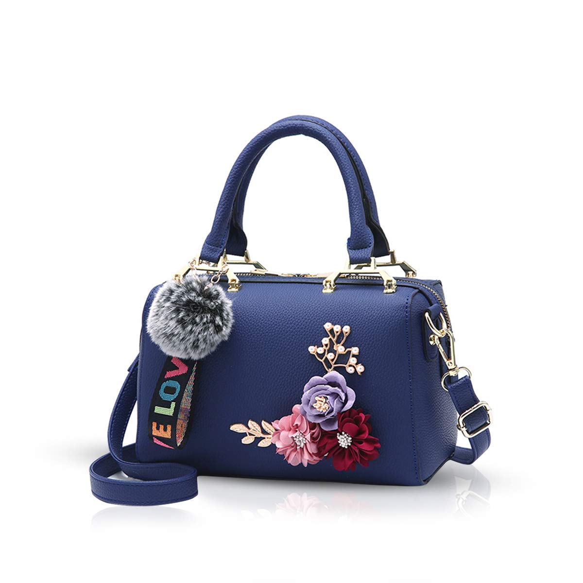 NICOLE&DORIS Women's Floral Print Top Handle Handbag Purse - Stylish Shoulder Bag for Work, Party & Everyday Use