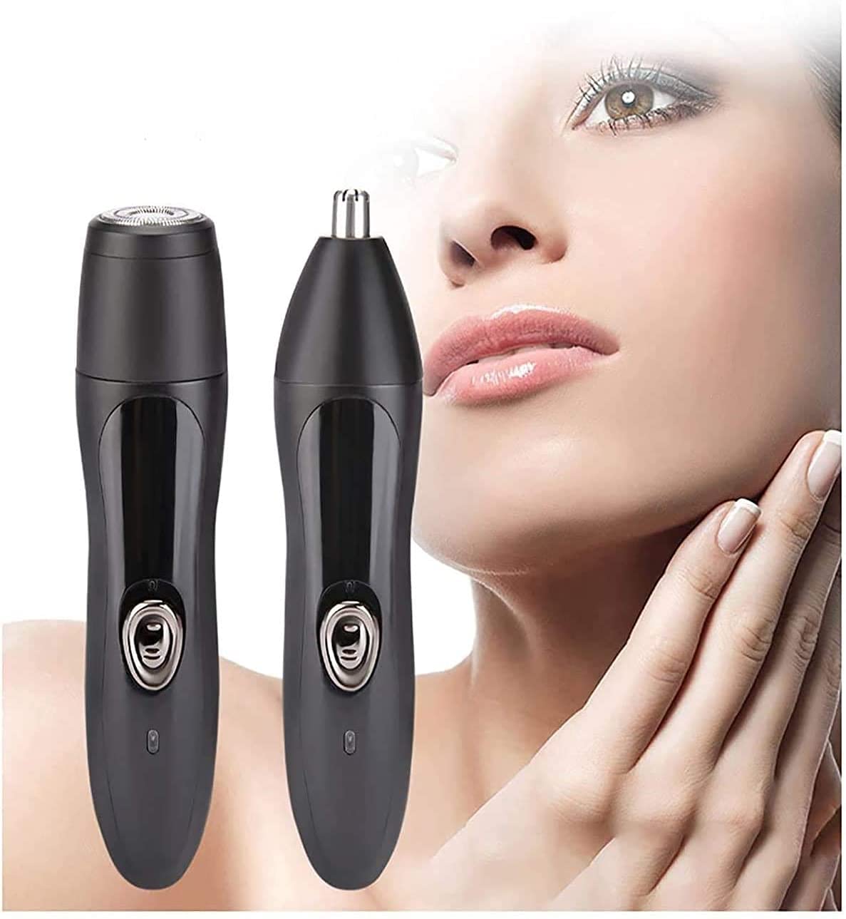USB Rechargeable Nose & Ear Hair Trimmer for Men & Women - 2-in-1 Painless Facial Hair Remover & Clipper - Perfect for Travel, Grooming Kits & Personal Care Routines