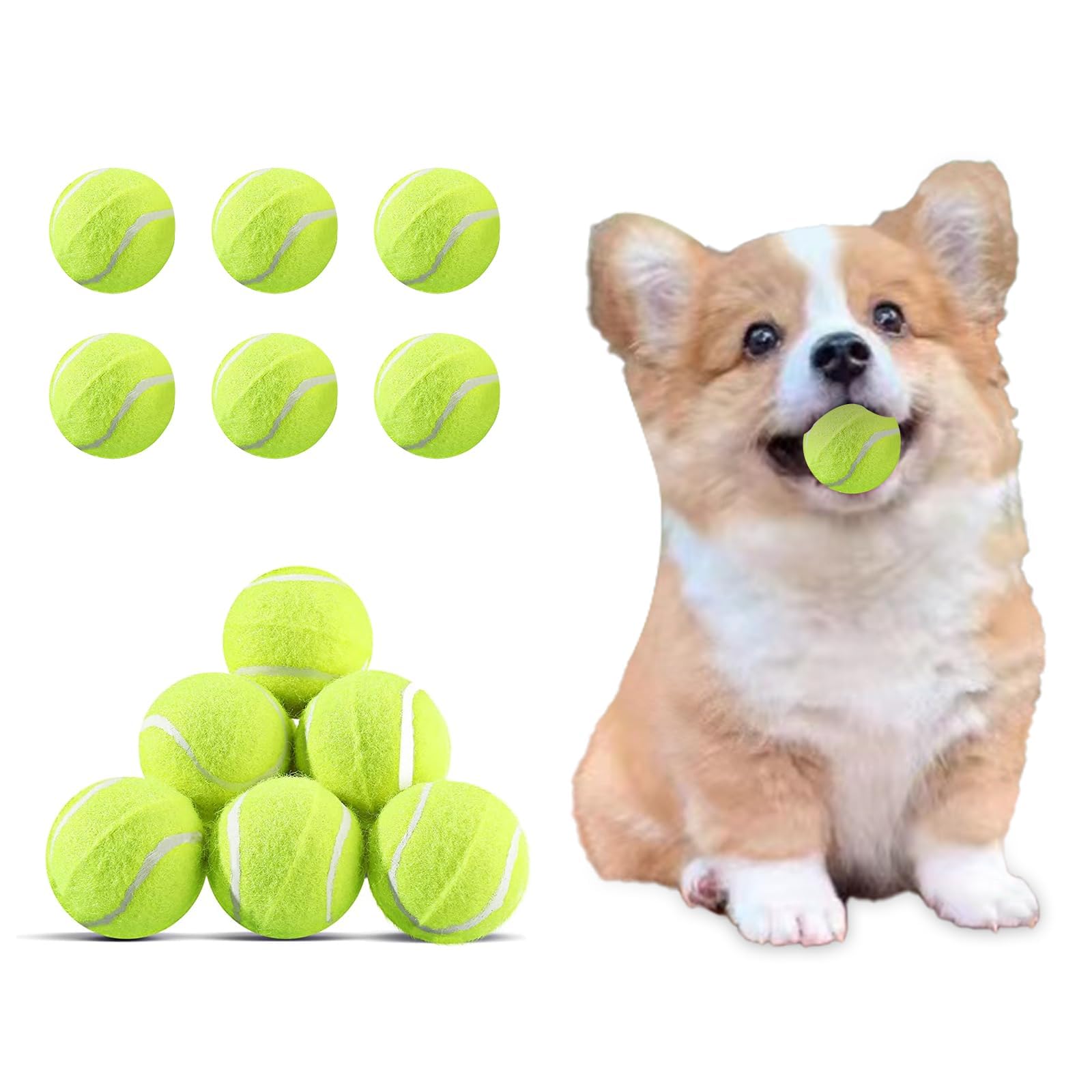 12 Pack Mini Tennis Balls for Small Dogs - 2 Inch Pet Training Balls for Fetch & Interactive Play - Fits Automatic Ball Launchers - Perfect for Indoor/Outdoor Playtime, Dog Training & Exercise