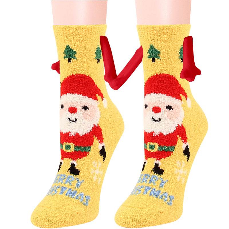Hand In Hand Magnetic Christmas Socks - Festive Holiday Socks for Couples & Families - Perfect for Christmas Gifts, Stocking Stuffers & Winter Home Decor