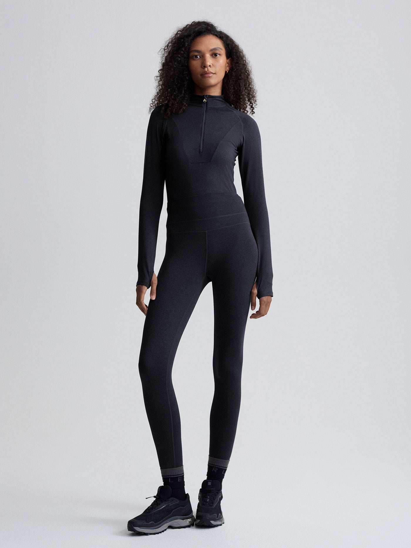 Varley Always Warm Base Layer Legging - Black Marl | Thermal Leggings for Women | Perfect for Yoga, Running & Cold Weather Workouts