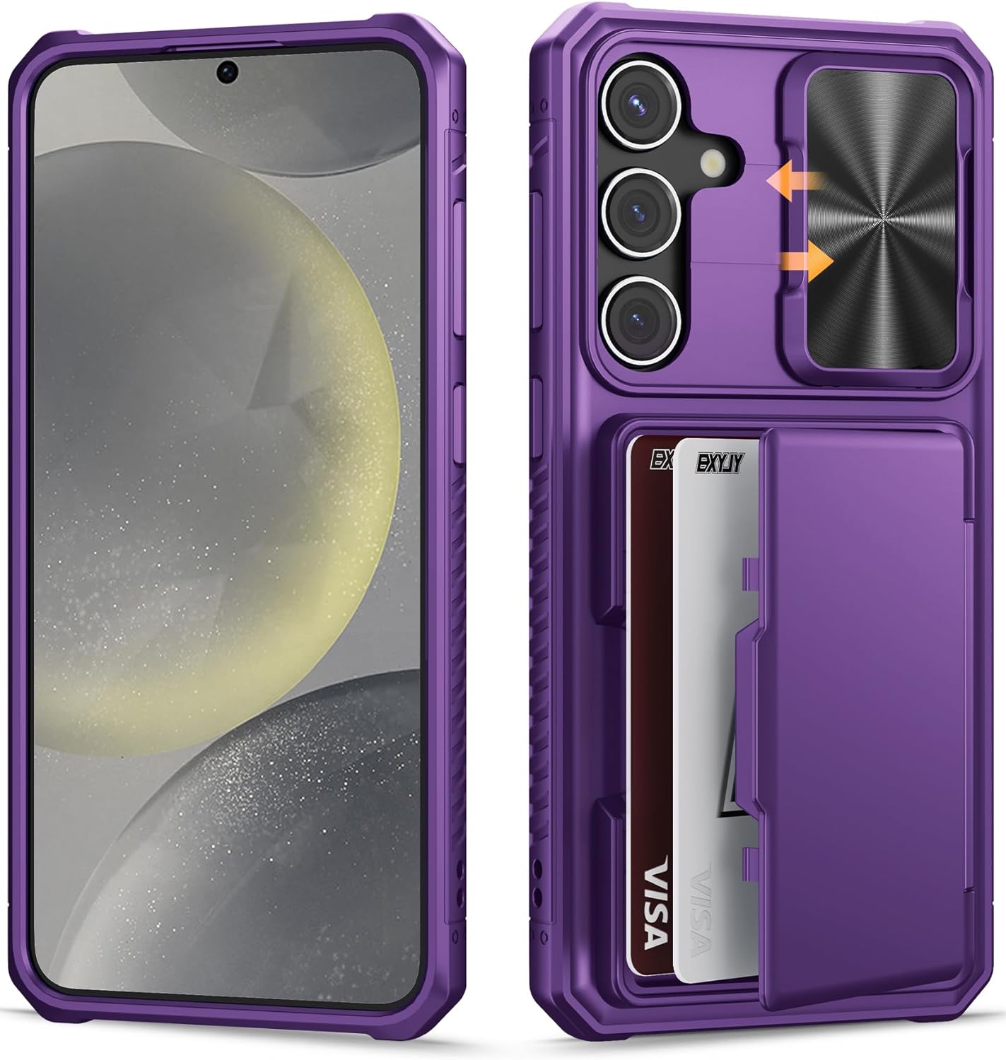 Samsung Galaxy S24 Ultra Phone Case with Card Holder - Shockproof Wallet Cover for Daily Use, Travel & Business (Black)