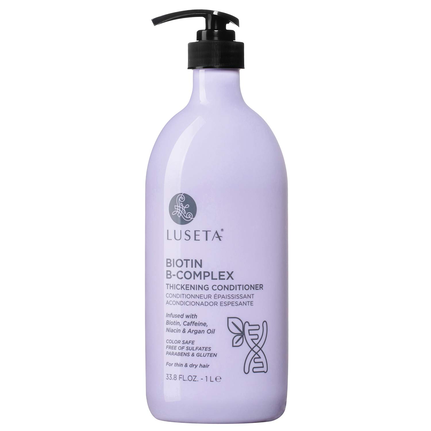 Luseta Biotin & B-Complex Thickening Conditioner for Hair Growth - Hair Loss Treatment with Biotin, Caffeine & Argan Oil - Strengthens & Volumizes Thin Hair for Men & Women - All Hair Types - 33.8oz - Perfect for Daily Hair Care & Scalp Nourishment