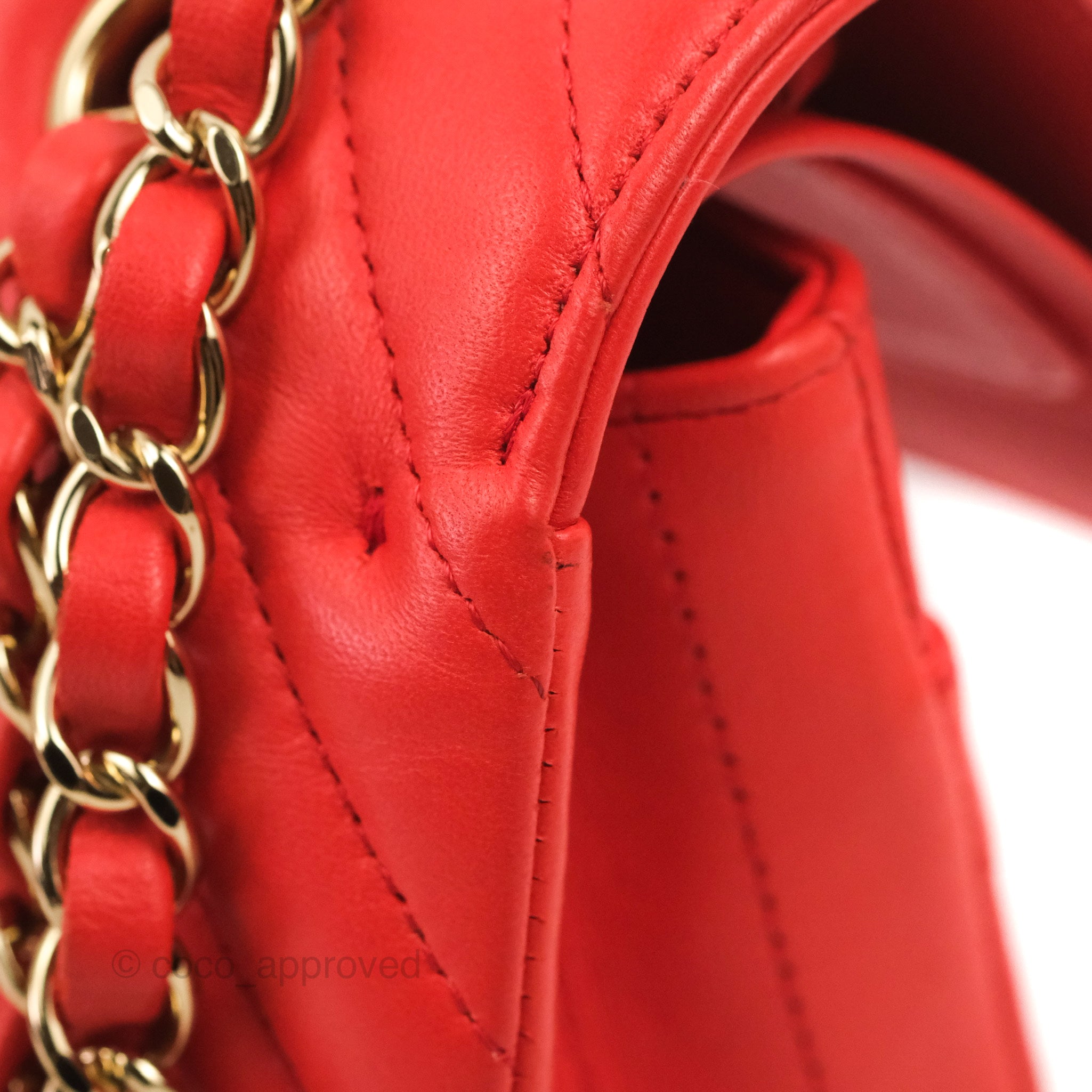 Chanel Classic Medium Flap Bag - Chevron Red Lambskin Leather with Gold Hardware | Luxury Designer Handbag for Women | Perfect for Date Night, Parties & Special Occasions