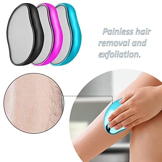 RYUKCREATIVES Crystal Hair Remover for Women & Men - Reusable Painless Hair Removal Tool with Exfoliation | At-Home Smooth Skin Solution for Face, Legs, Arms & Bikini Area
