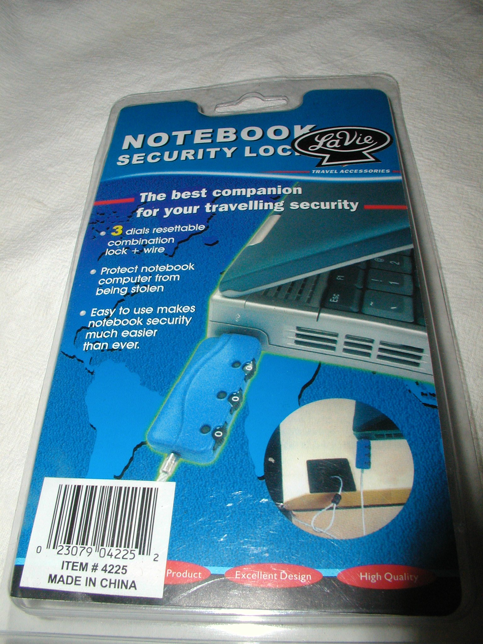 LAVIE Notebook Security Lock with Combination & Steel Cable - Anti-Theft Protection for Laptops, Computers - Easy to Use for Home, Office, School & Travel (Model #4225)