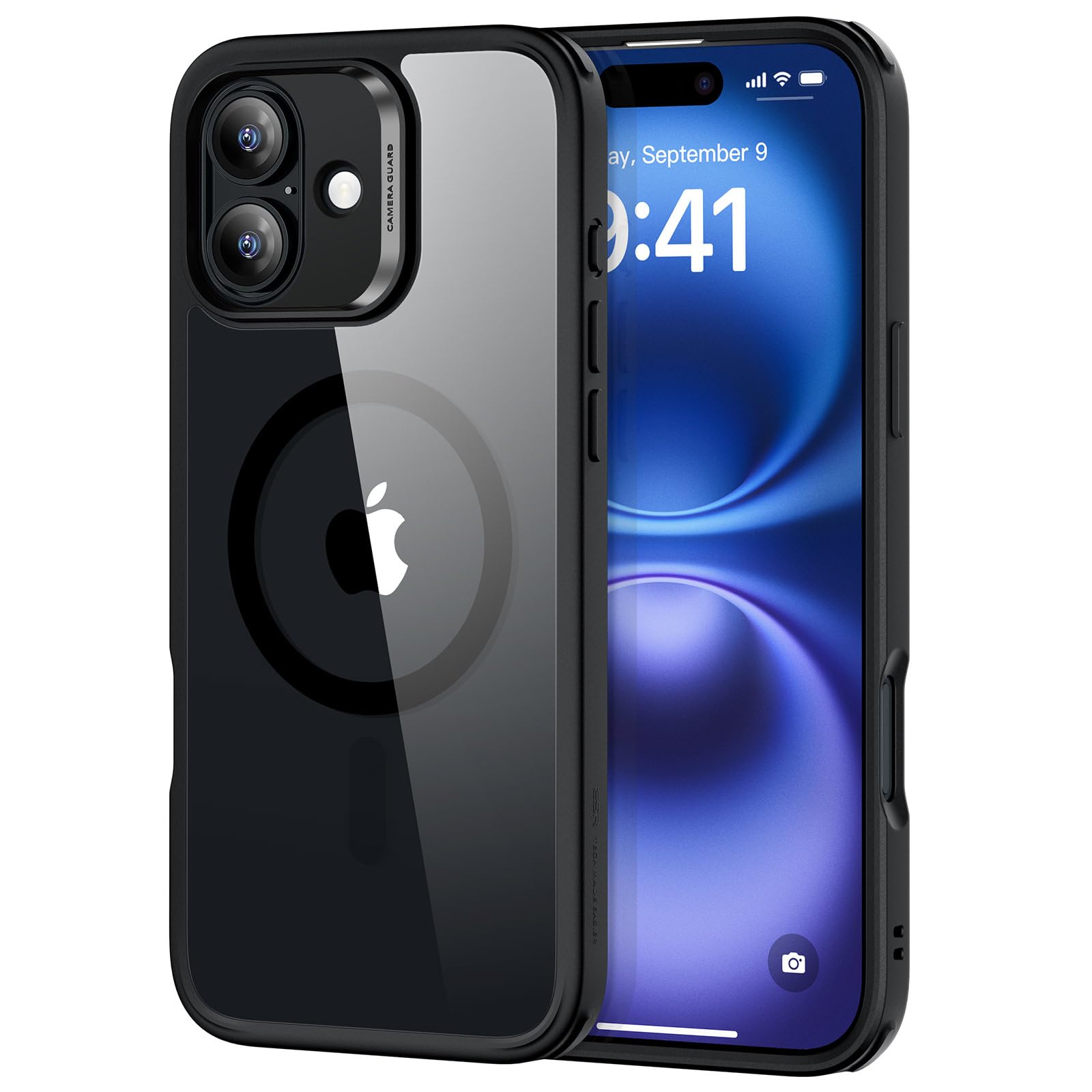 ESR for iPhone 16 Plus Case with MagSafe - Military Grade Shockproof Protection | Magnetic Phone Cover for iPhone 16 Plus | Classic Hybrid HaloLock Clear Black Case | Perfect for Outdoor Activities & Daily Use