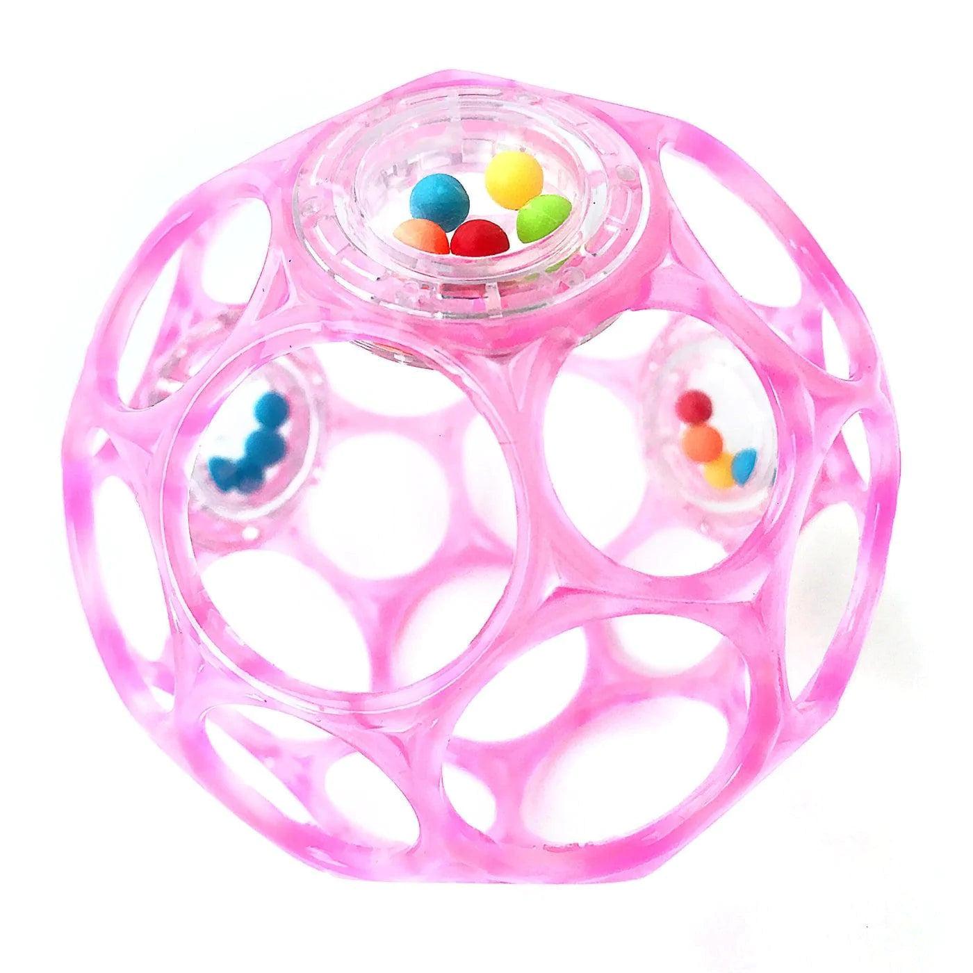 Bright Starts Oball 4 Rattle - Easy-Grip Baby Toy with Colorful Beads (Single Pack) - Perfect for Infant Sensory Play & Early Development