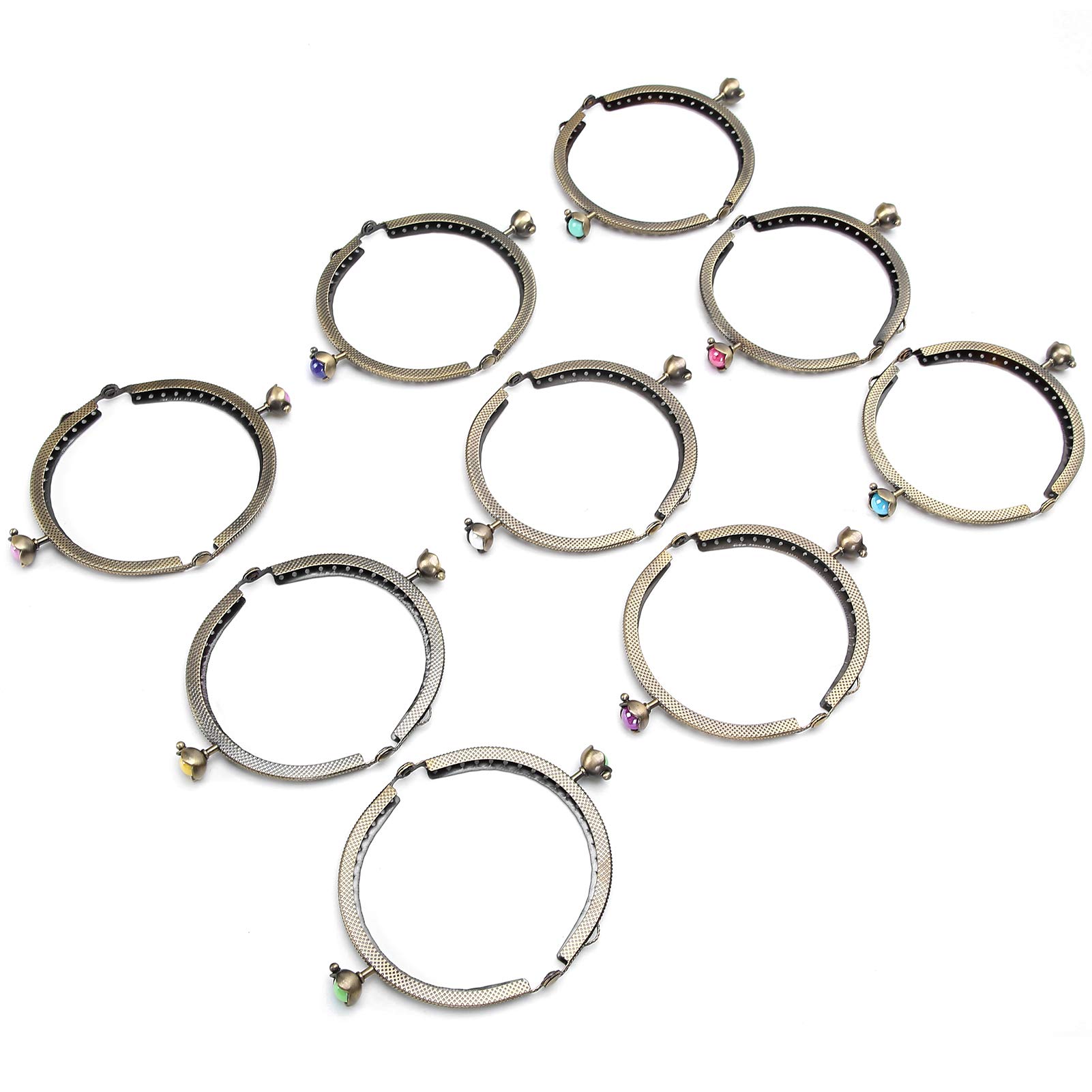 9Pcs Kiss Lock Frame Metal Embossing Purse Clasp for DIY Evening Bags, Handbags, Luggage & Dinner Bags - Perfect for Weddings, Parties & Formal Events
