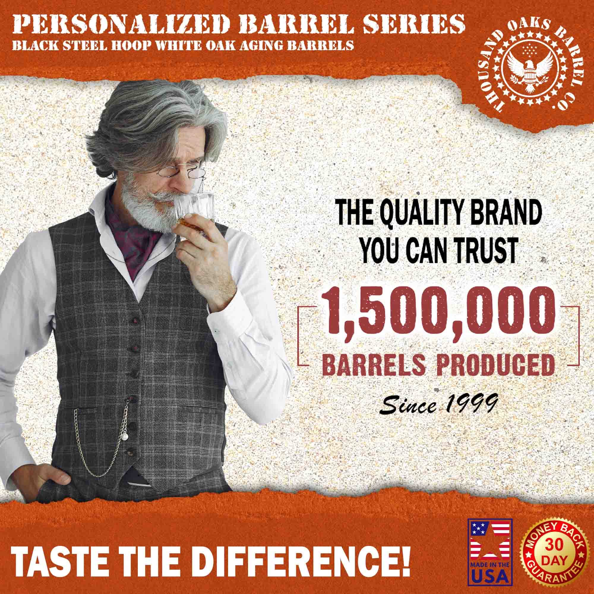Personalized 3 Liter Oak Aging Barrel with Stand - Custom Laser Engraved 3L Whiskey Barrel Kit for Bourbon, Rum, Tequila & Cocktails | Includes Bung & Spigot | Perfect for Home Brewing, Wine Making & Craft Spirit Aging