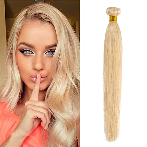 100% Virgin Brazilian Human Hair Bundles - Unprocessed Remy Weft 7A Grade Hair Extensions (20 Inch, 100g, #613 Bleach Blonde) for Black Women - Perfect for Weaving, Styling & Daily Wear