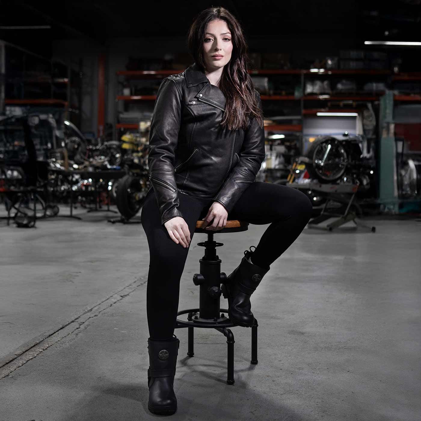 Milwaukee Leather MLL2525 Women's Black Lightweight Leather Jacket - Lace to Lace Design for Motorcycle Riding & Casual Wear