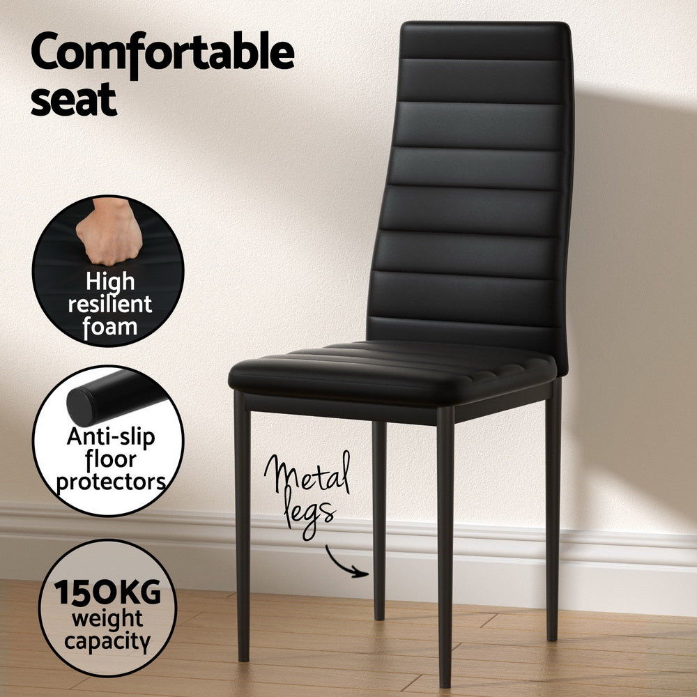 Artiss 5-Piece Dining Set with Rectangle Metal Table & 4 Chairs - Perfect for Small Spaces, Kitchen, Breakfast Nook & Apartment Dining