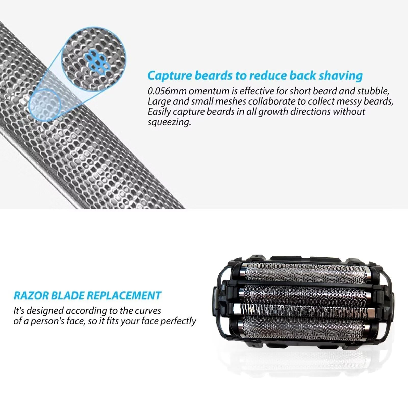 4-Blade Replacement Outer Foil and Inner Blade for Panasonic ES-LA63-S & ES-LA93-K Electric Shaver - Smooth Shaving for Men's Grooming at Home or Travel