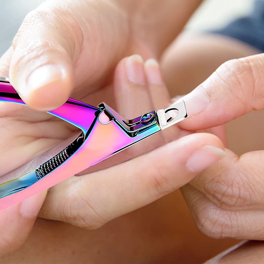 AISHU Acrylic False Nail Clippers - Professional Rainbow Nail Tip Cutter for Acrylic Nails, Manicure Tool for Salon & Home Nail Art | Perfect for DIY Nail Extensions & French Tips