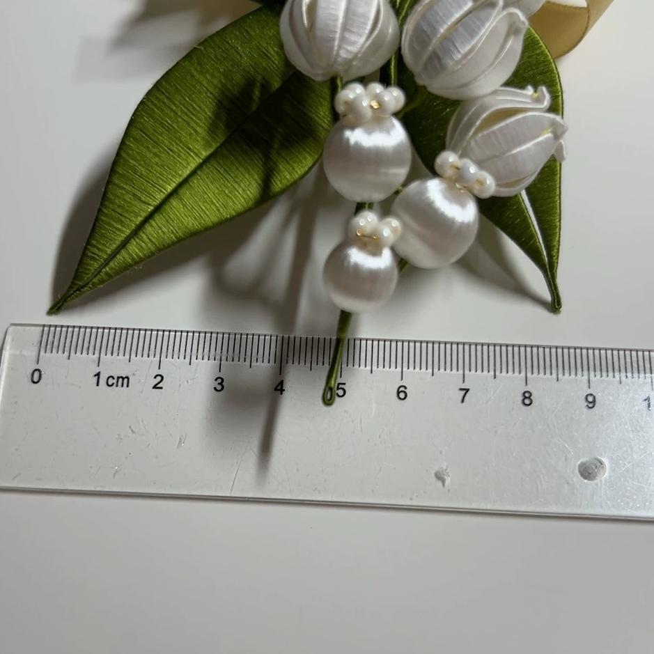 Lily of the Valley Custom Silk Brooch - Elegant Floral Pin for Women - Perfect for Weddings, Parties & Special Occasions