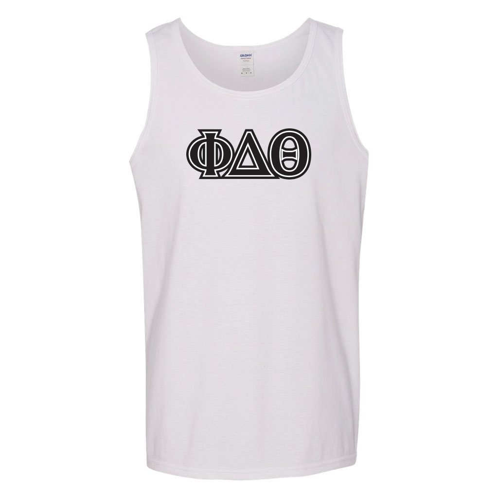Phi Delta Theta Greek Letter Tank Top - Comfortable Cotton Fraternity Apparel for College Events, Sorority Parties & Greek Life