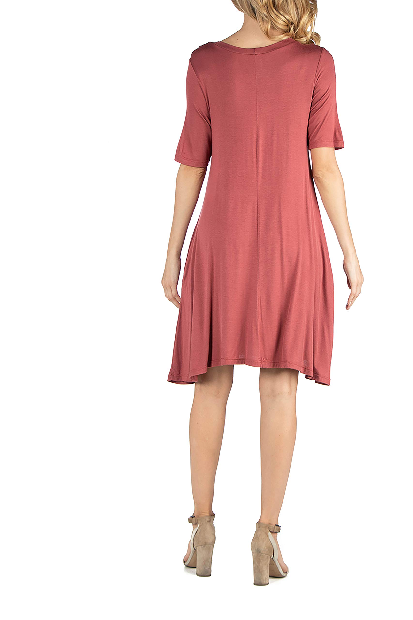 24Seven Comfort Women's Maternity T-Shirt Dress - Soft Loose Fit Short Sleeve Casual Dress with Pockets (Small to 3X) | Made in USA | Perfect for Pregnancy, Nursing & Everyday Wear