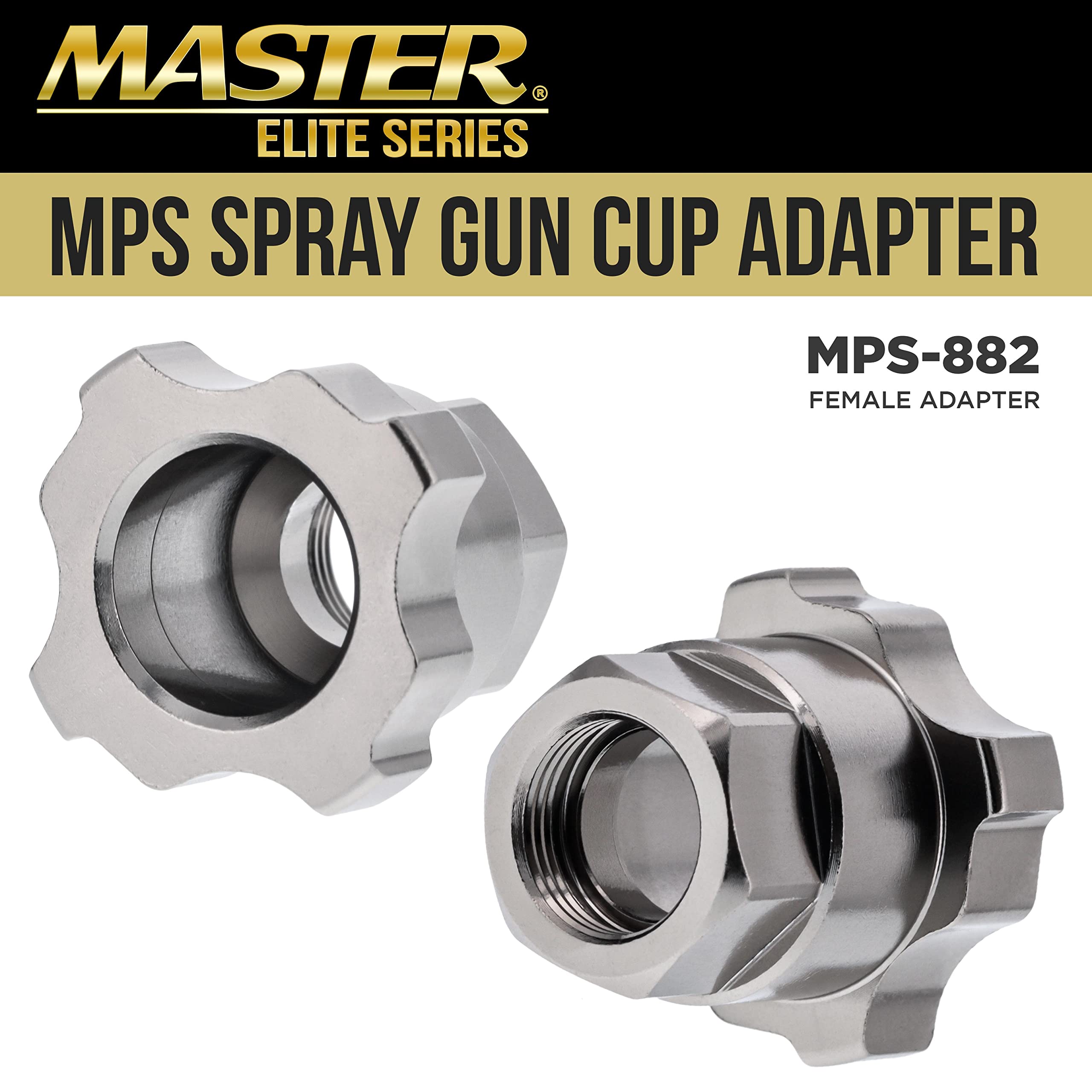 Master Elite Paint System MPS Spray Gun Cup Adapter 882 - Converts PRO-22 HVLP Touch Up & Husky Spray Guns for MPS Cup Liners & Lids | Perfect for Automotive, Furniture & DIY Painting Projects
