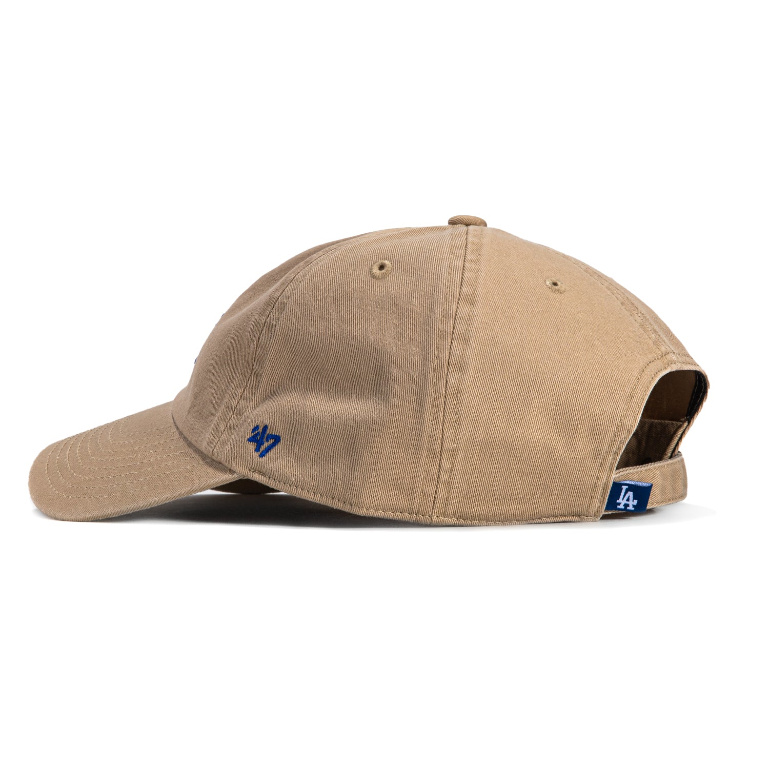 47 Brand Los Angeles Dodgers Cleanup Adjustable Baseball Cap - Khaki & Royal Blue - Perfect for Game Day, Outdoor Sports & Casual Wear