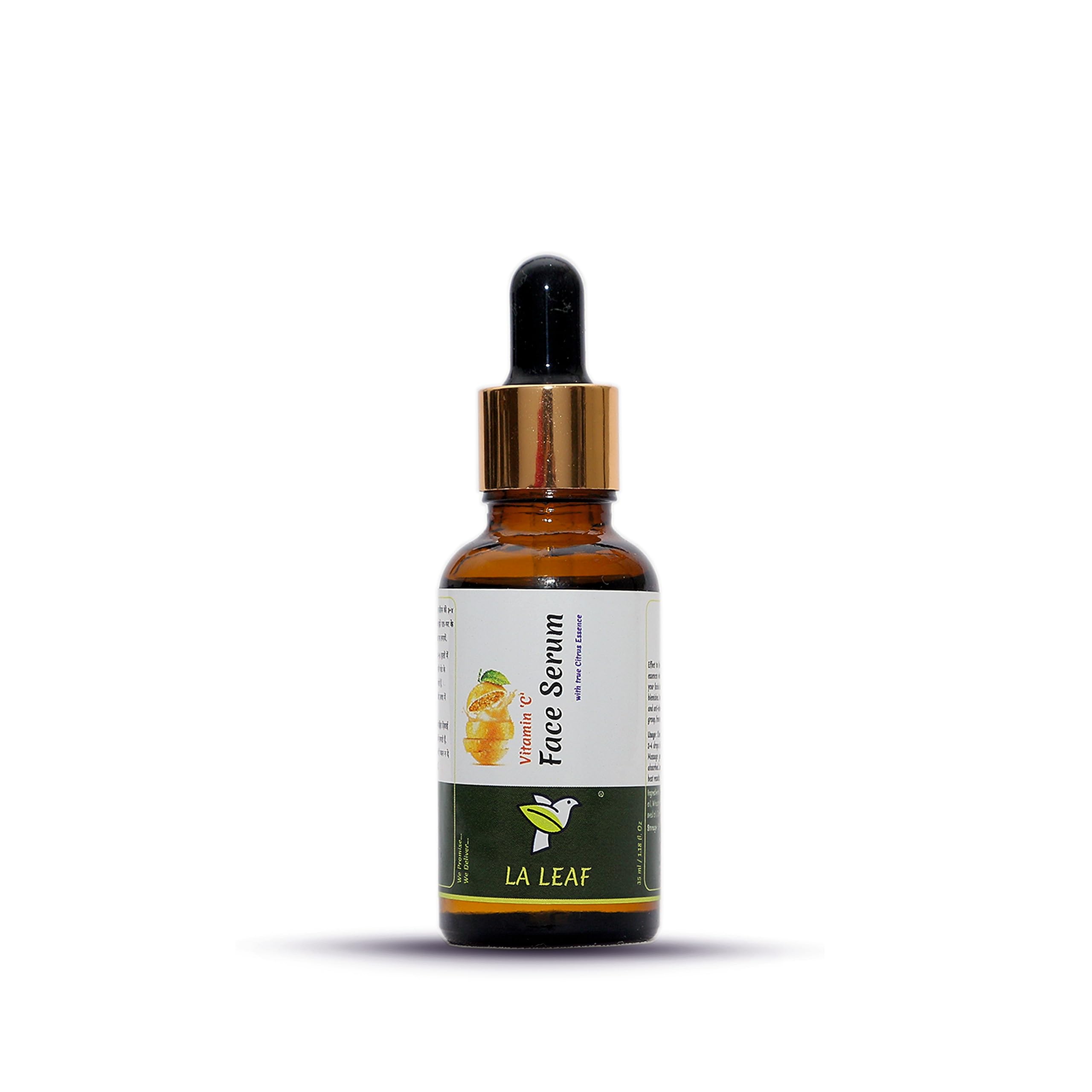 La Leaf Organic Herbal Vitamin C Face Serum for Skin Rejuvenation - With Essential Oils & Carrier Oils | Anti-Aging, Brightening & Hydrating Facial Treatment for Daily Skincare Routine