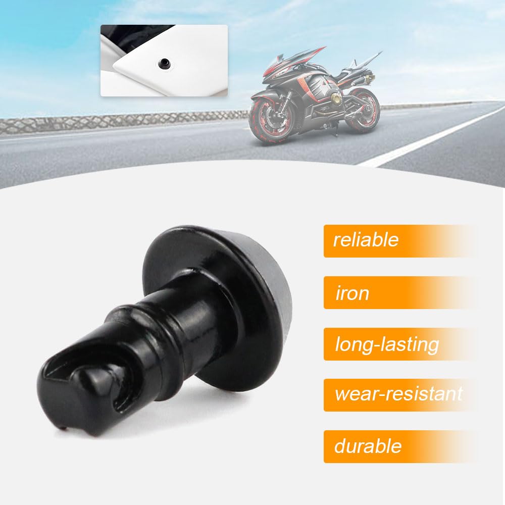 Xitomer 17mm Quick Release Fasteners - Universal Fairing Bolts for Motorcycle Racing (Black)