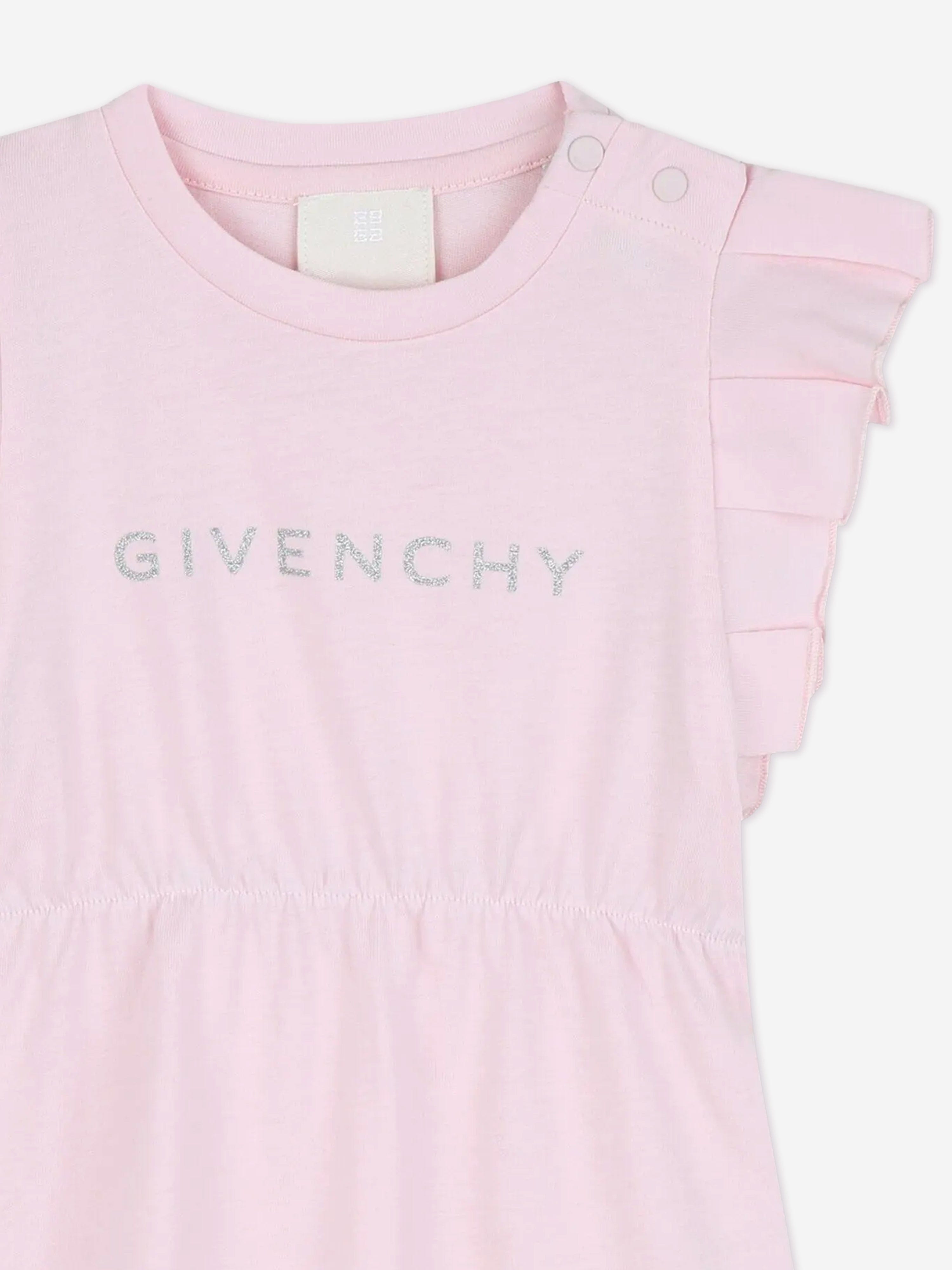 Pink Glitter Logo Jersey Dress for Baby Girls - Soft & Comfortable Toddler Outfit for Parties, Photos & Special Occasions
