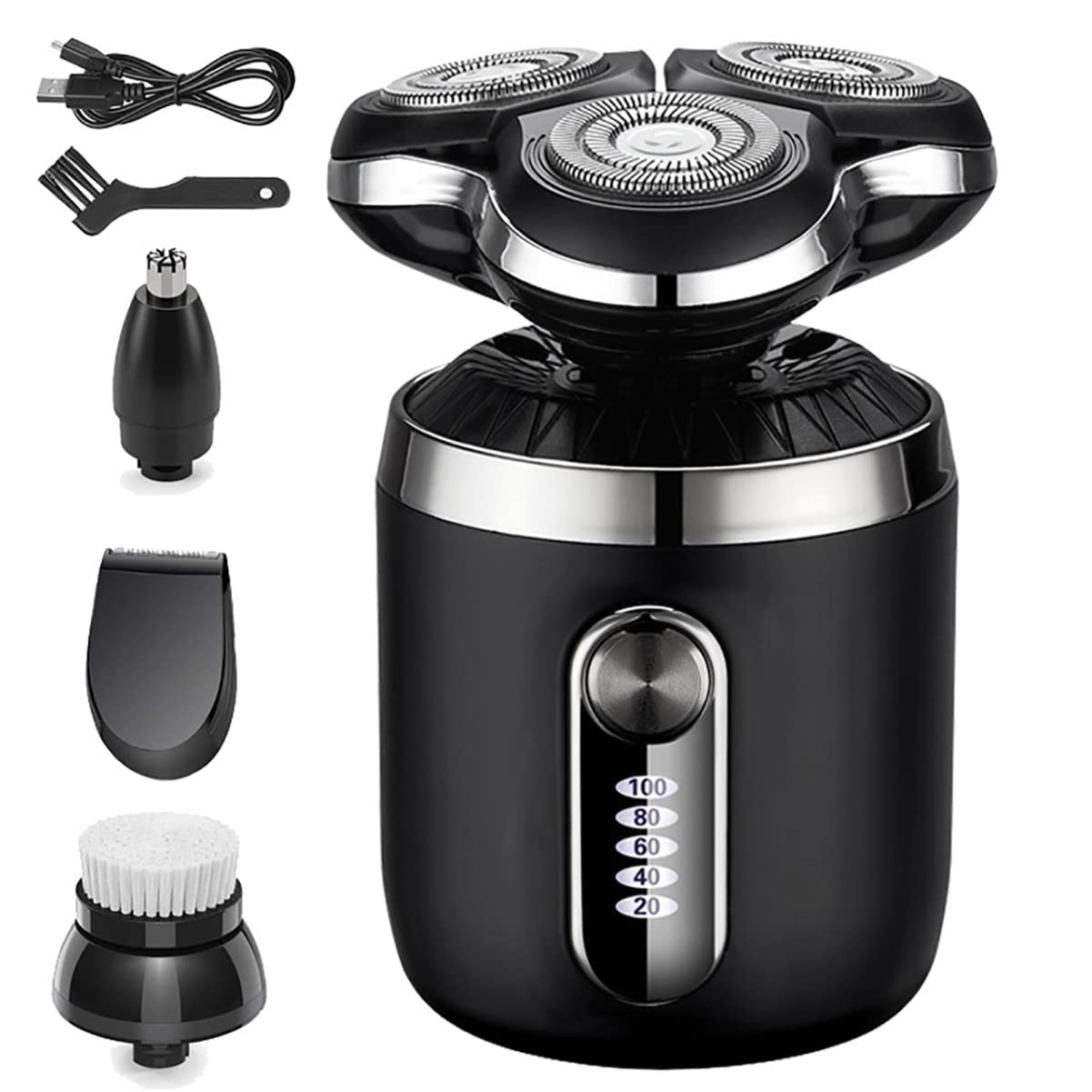 Best Electric Head Shaver for Bald Men - Wet & Dry Waterproof Cordless 3D Rotary Shaver with LCD Display & USB Rechargeable - Perfect for Travel, Gym & Daily Grooming