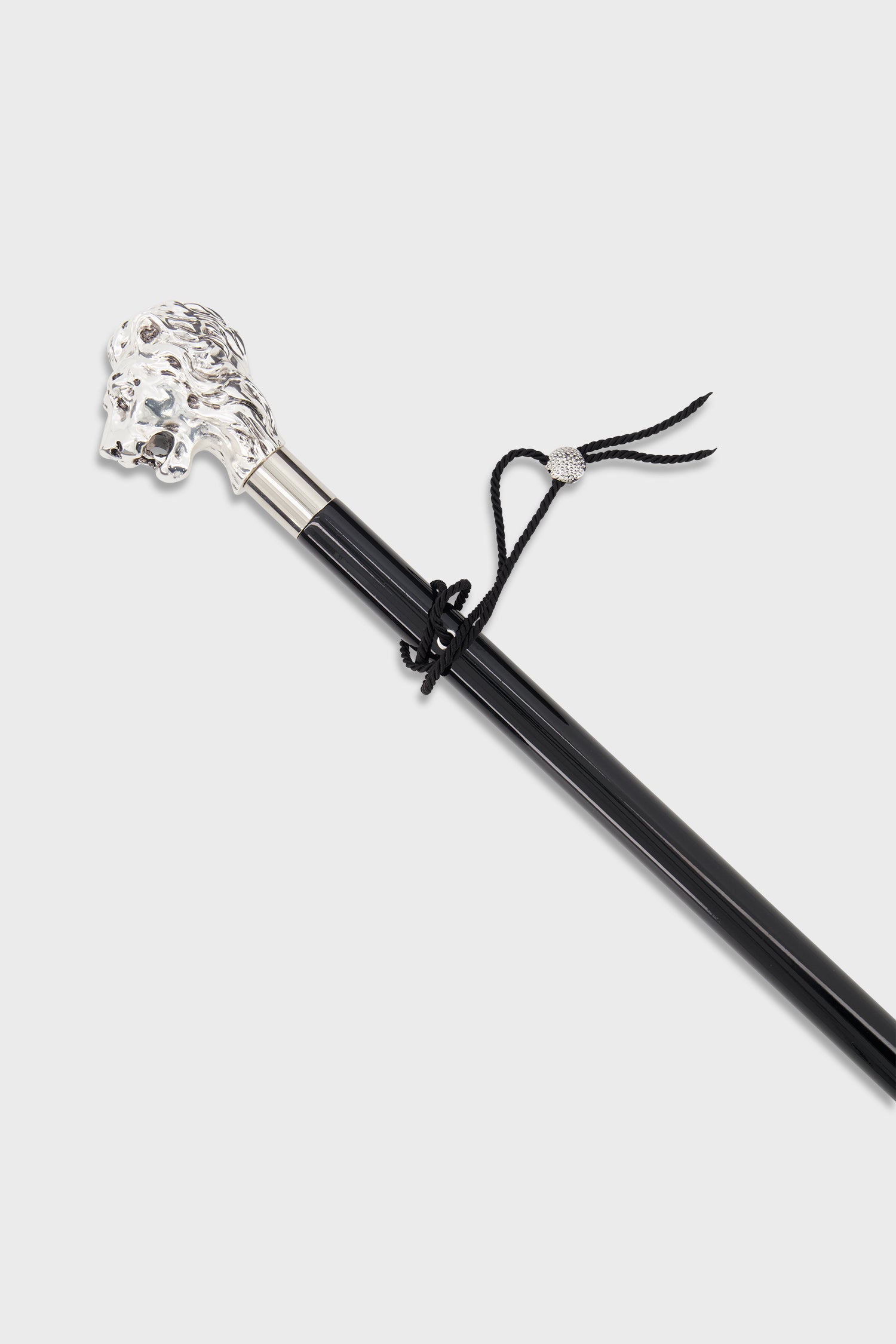 Pasotti Premium Black & Silver Lion Handle Shoehorn - Elegant Long Shoe Horn for Men & Women - Perfect for Dress Shoes, Boots, and Easy Slip-On