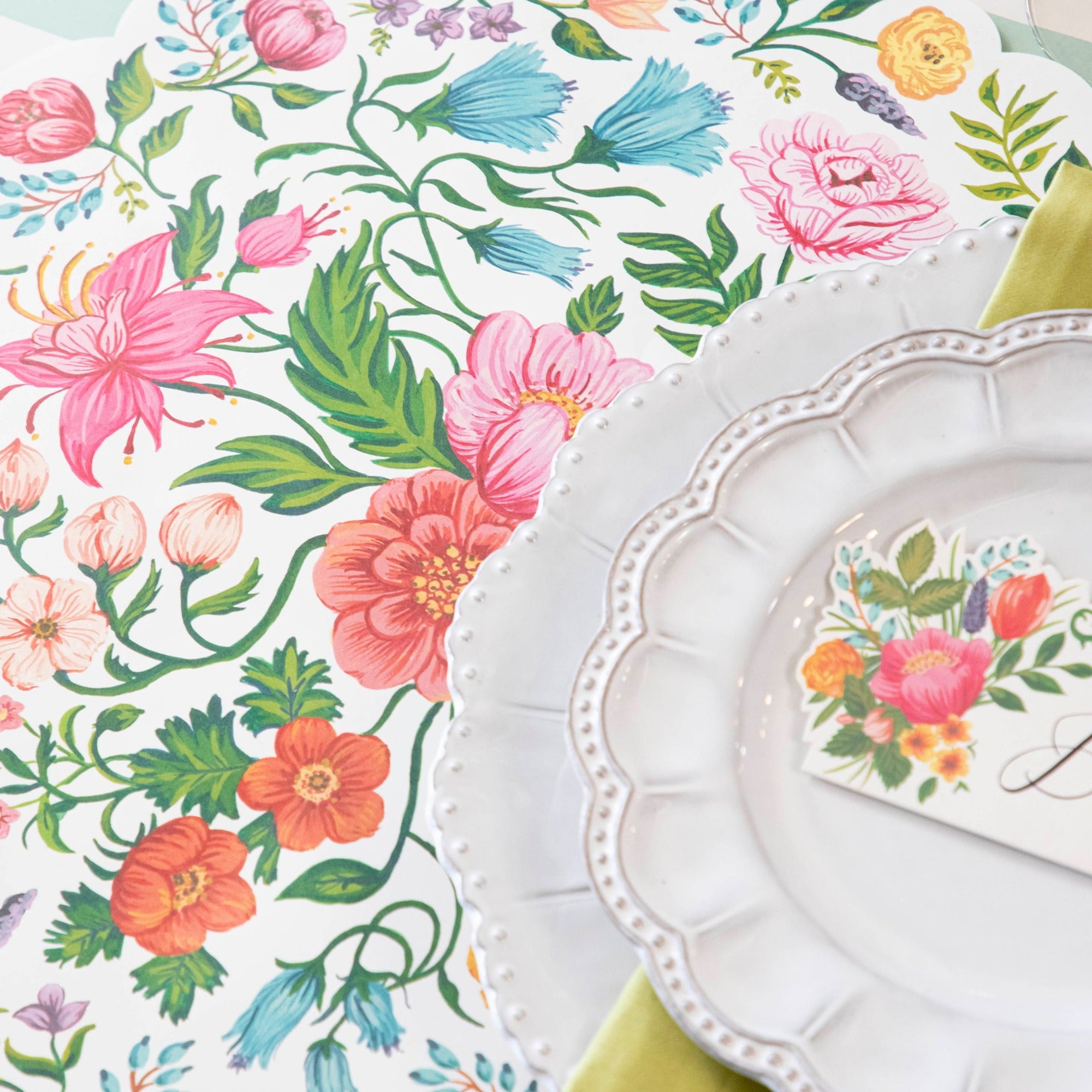 Sweet Garden Floral Die-Cut Placemat - Elegant Table Setting for Dining, Parties & Home Decor