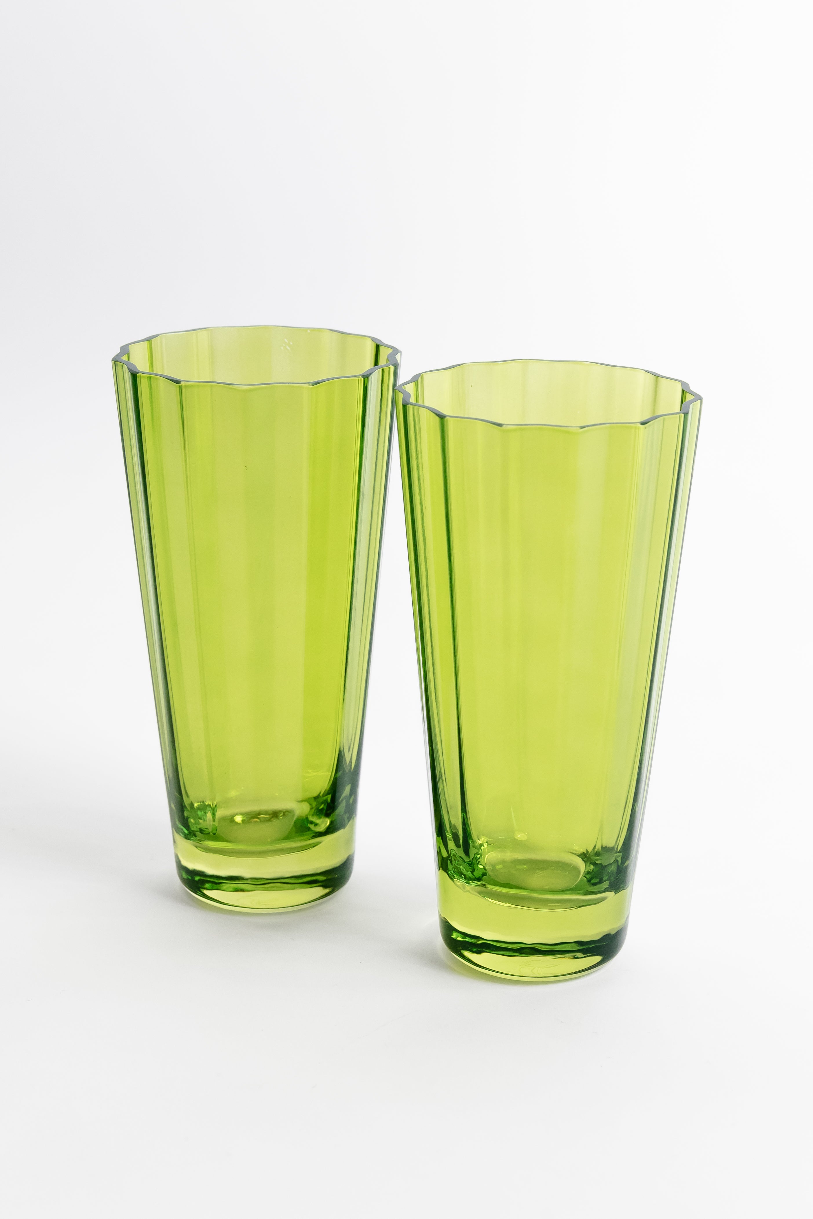 Estelle Colored Sunday Highball Glasses Set of 2 - Forest Green | Elegant Cocktail & Whiskey Drinking Glasses for Home Bar, Dinner Parties & Gifts