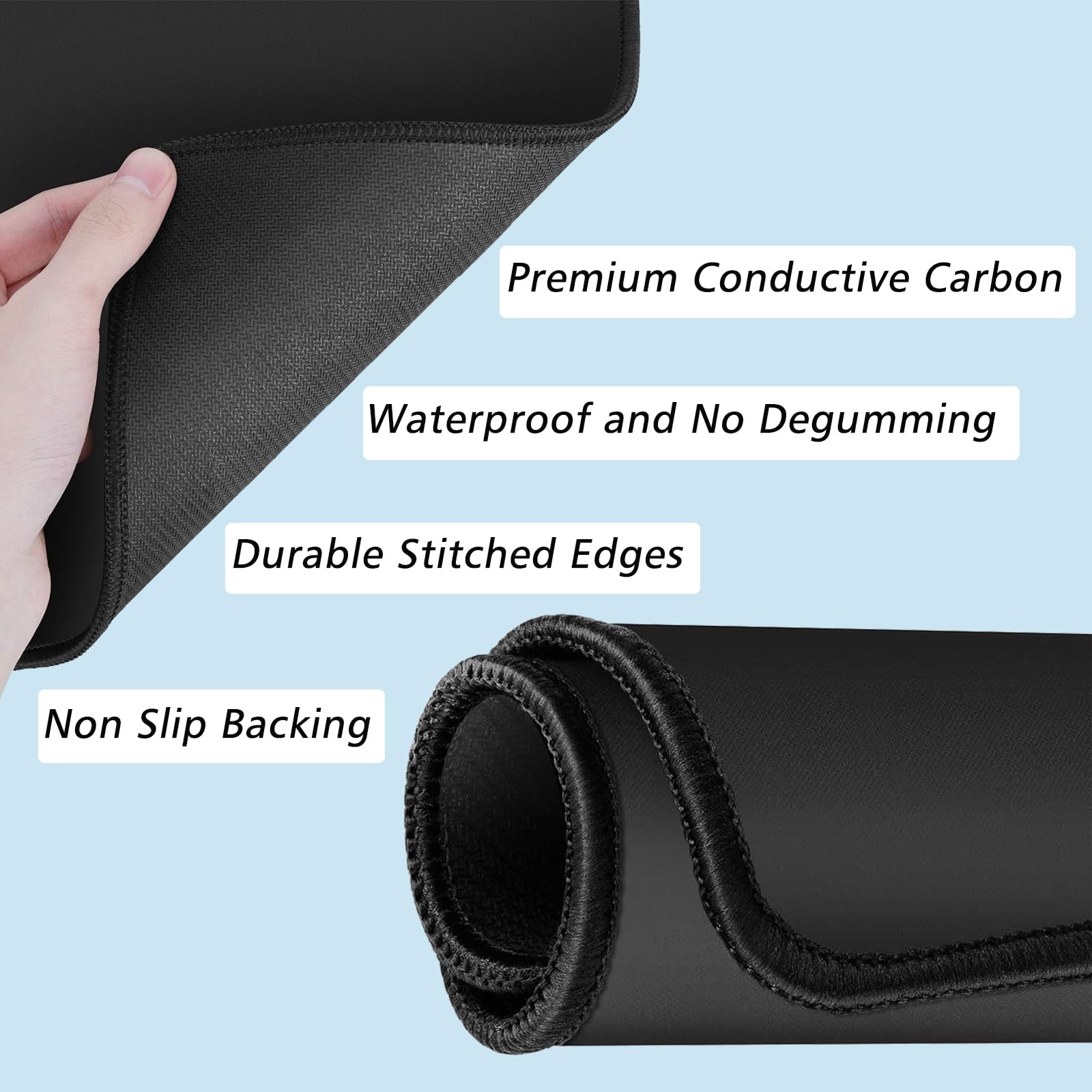 26.5 x 18 Inch Large Grounding Mat for Pain Relief, Anxiety Reduction & Better Sleep - Anti-Inflammation Earthing Yoga Mat with Wrist Strap & 15ft Cord for Indoor Grounding - Perfect for Meditation, Yoga & Home Office Wellness