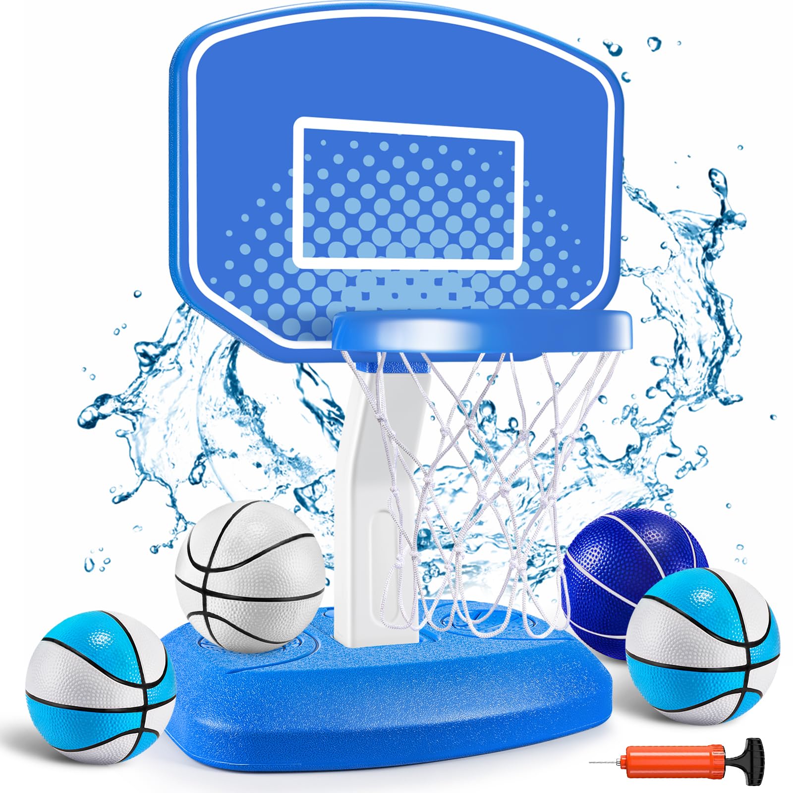 **AOKESI Adjustable Height Pool Basketball Hoop - Inground & Above Ground Swimming Pool Accessories for Kids & Adults - Perfect for Summer Water Games, Backyard Fun, and Indoor/Outdoor Play**