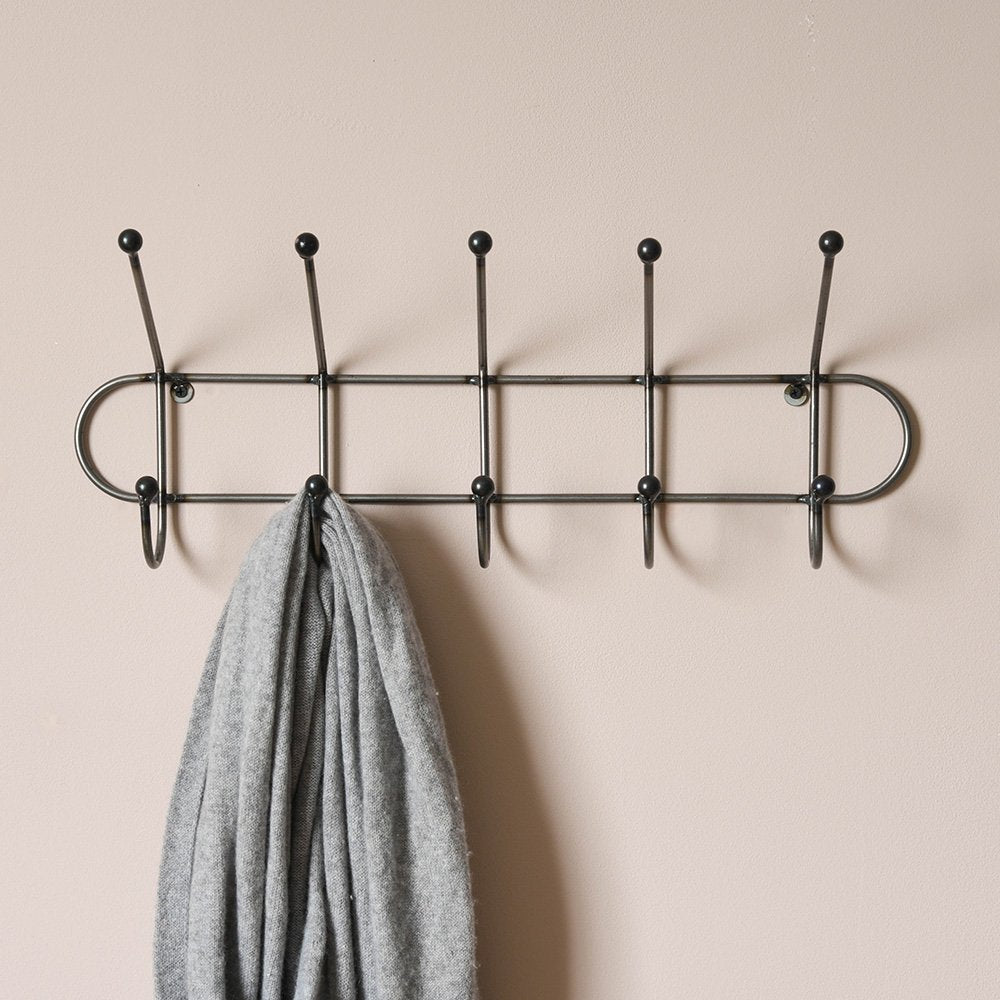 Farringdon Wall Mounted Coat Hook Rail - Sturdy Entryway Organizer for Hanging Coats, Hats & Bags - Perfect for Hallway, Mudroom & Closet Organization