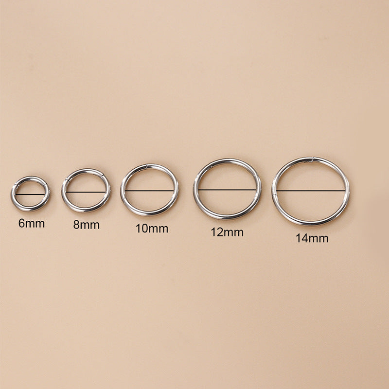 16G Titanium Huggie Earrings & Septum Nose Ring Clicker Set - Hypoallergenic Body Jewelry for Cartilage, Helix, or Nose Piercing | Perfect for Everyday Wear, Parties & Gifts