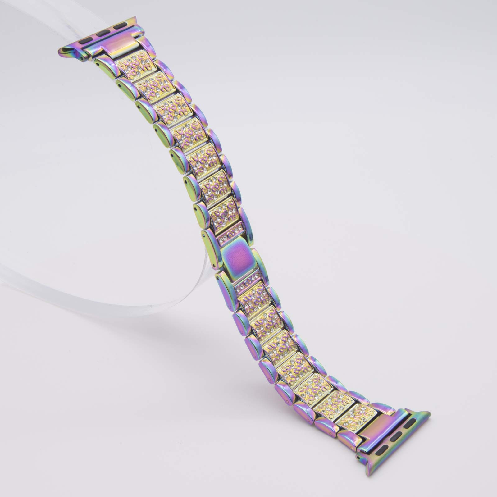Sparkling Rhinestone Apple Watch Band Compatible with Series 10/9/8/7/6/SE/5/4/3/2/1 - 38mm/40mm/41mm/42mm Women's Dressy Metal Replacement Strap - Perfect for Parties, Weddings & Special Occasions