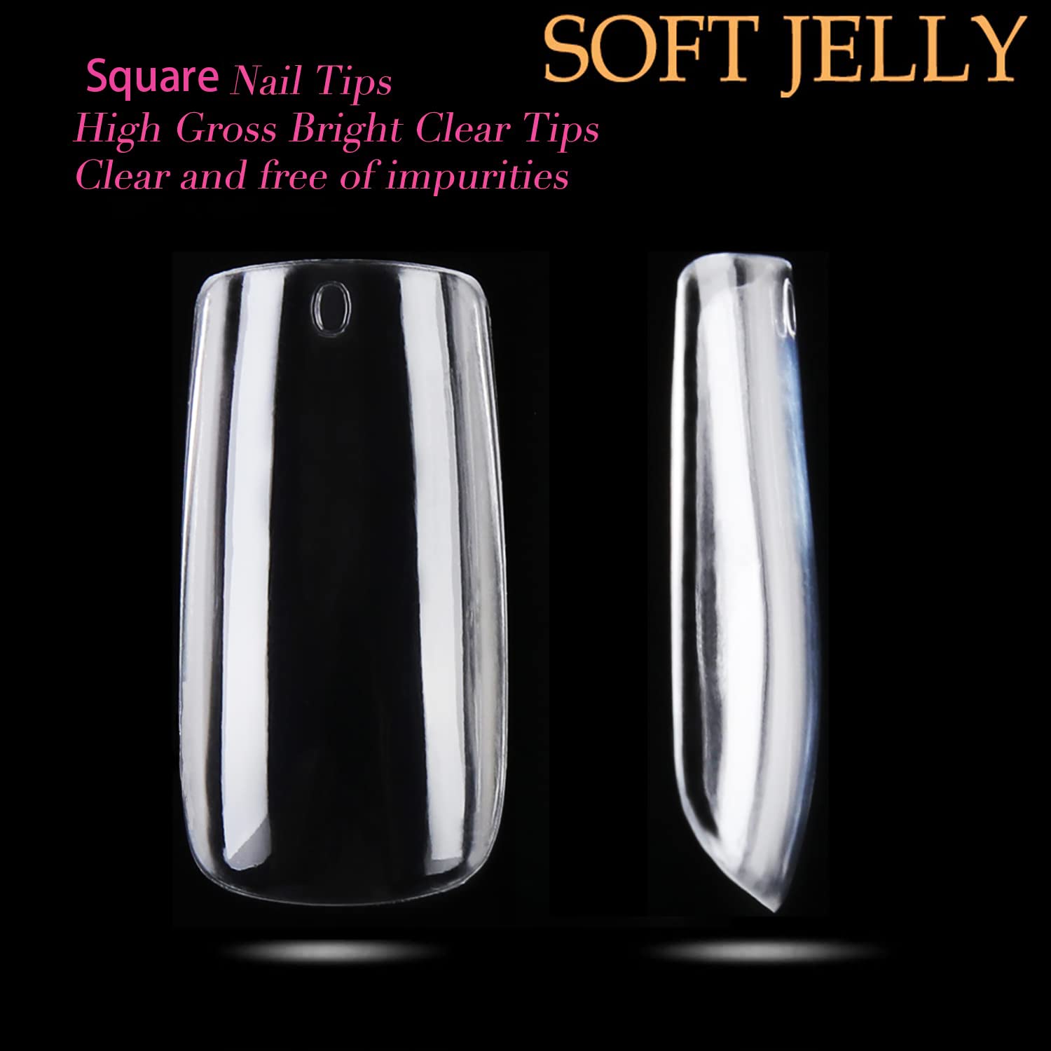 UNA GELLA 504pcs Medium Square Gel Nail Tips - 12 Sizes Full Cover Clear Acrylic Fake Nails for Professional Salon & Home DIY Nail Art | Perfect for Nail Extensions, Manicures & Special Occasions