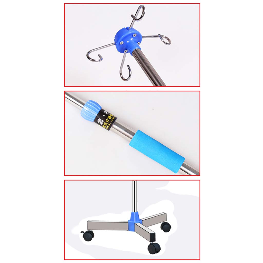Portable IV Stand with Adjustable Height - Stainless Steel Drip Pole for Home Care, Hospitals & Clinics - Ideal for Elderly Patients & Medical Use