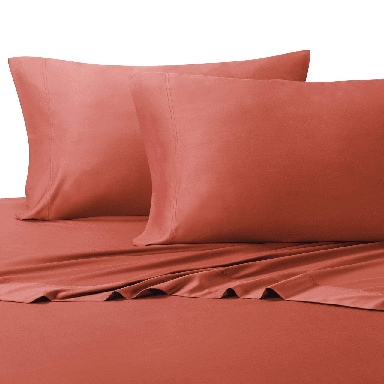 Silky-Soft Bamboo-Cotton Viscose Split King 5-Piece Sheet Set for Adjustable Beds - Breathable & Hypoallergenic Bedding for Ultimate Comfort (Coral) | Perfect for Master Bedrooms, Guest Rooms & Luxury Hotels