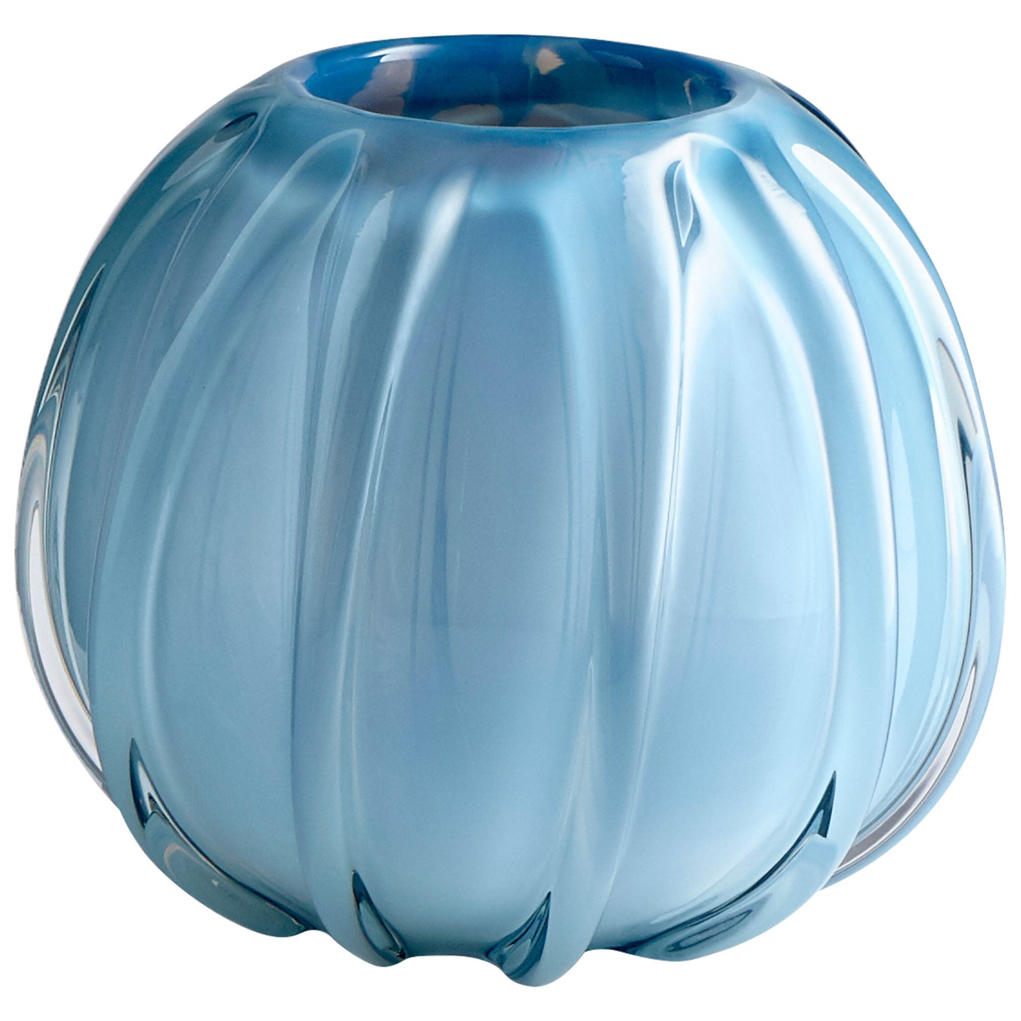 Cyan Design 09194 Artic Chill Vase - Small Blue Glass Vase for Home Decor, Wedding Centerpieces & Floral Arrangements