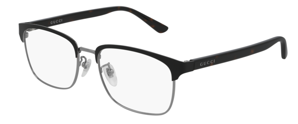 Gucci GG 0934OA 003 Black & Havana Square Men's Eyeglasses - Premium Designer Glasses for Men, Fashionable Square Frame Sunglasses for Work, Driving & Daily Wear