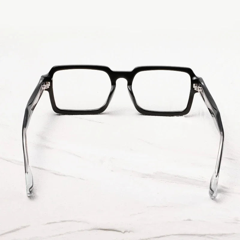 Aror Unisex Full Rim Square Acetate Eyeglasses Frame - Classic Browline Design (Model 942781) for Men & Women - Perfect for Reading, Work, and Fashion Accessories