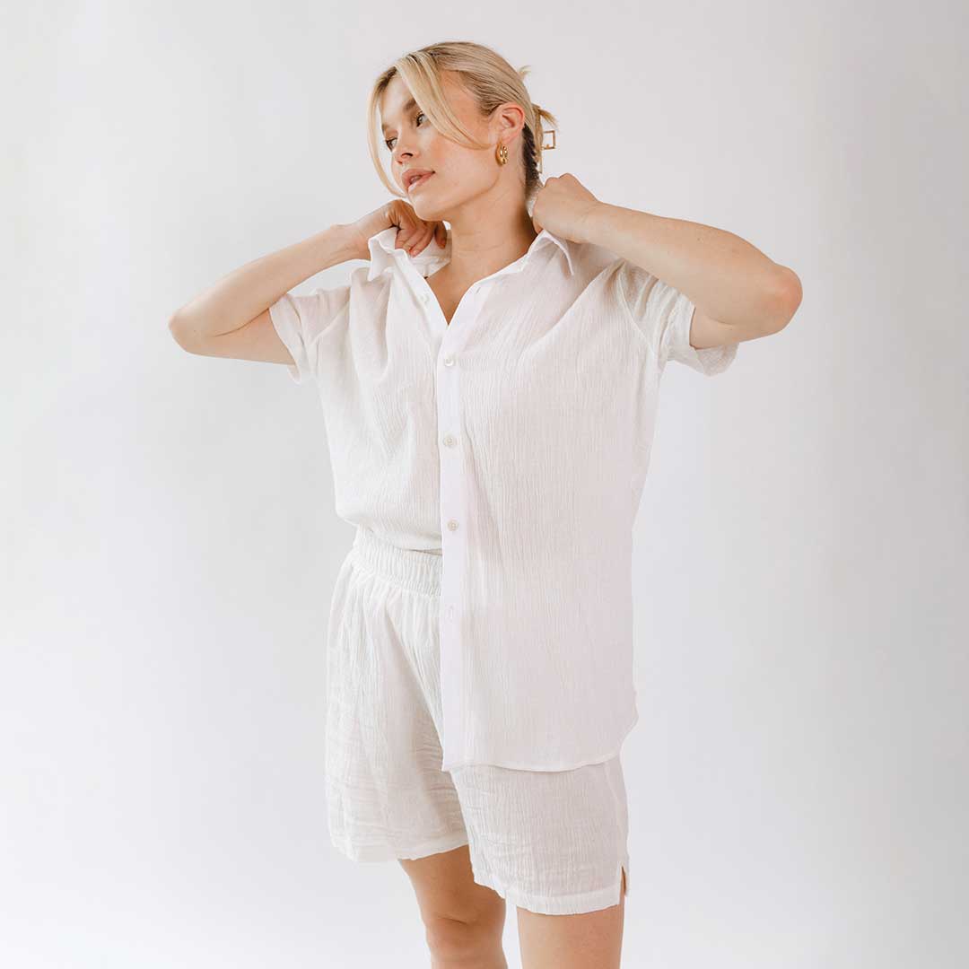 Men's Cabana Shorts - White Cotton Linen Summer Beach Shorts for Casual Wear & Vacation | Perfect for Poolside, Beach Outings & Relaxing