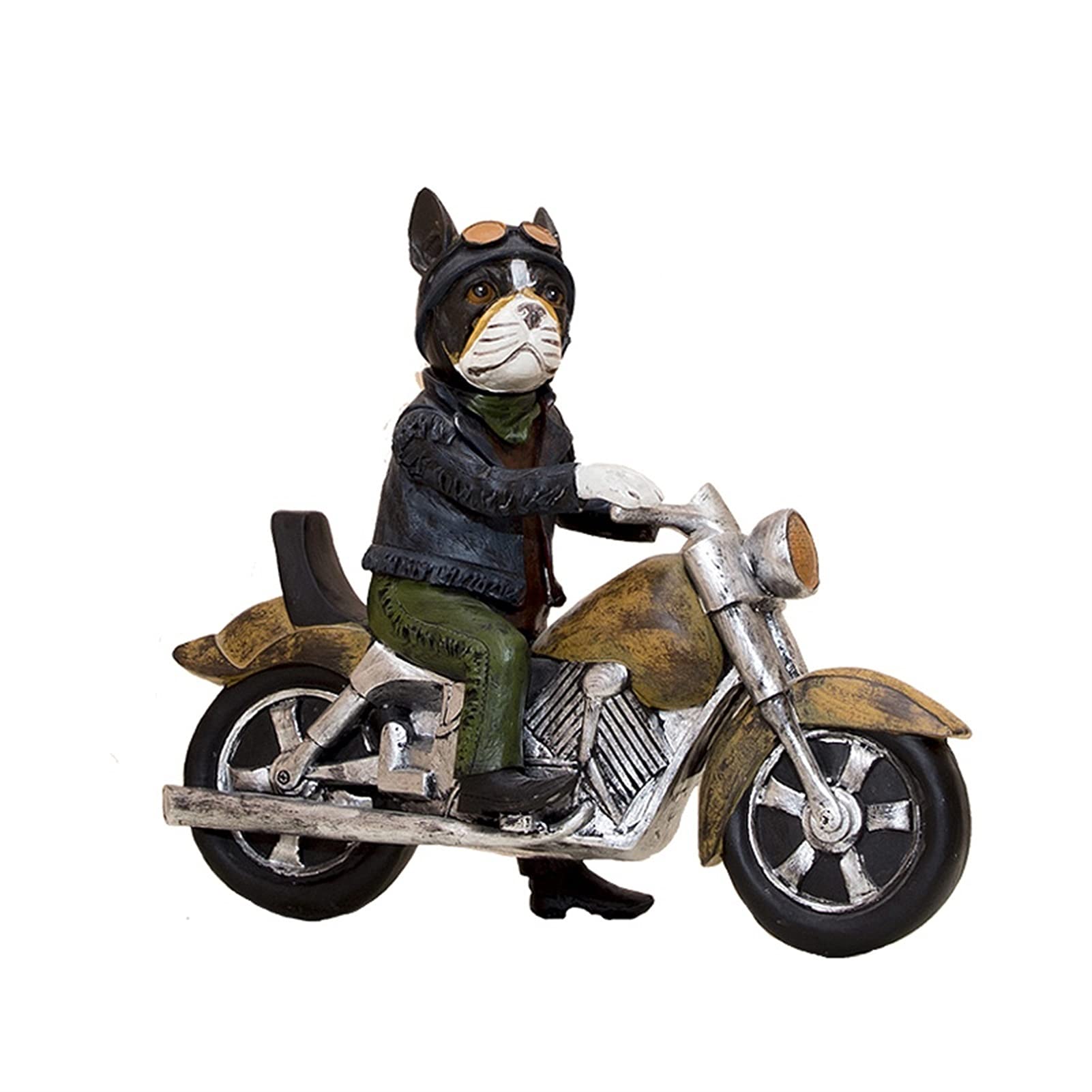QIAOLI Resin Motorcycle Figurine - Handcrafted Desktop Sculpture for Office, Living Room & Cabinet Decor | Unique Home Decoration Gift for Bikers & Collectors | Perfect for Motorcycle Enthusiasts' Workspace & Man Cave Decor