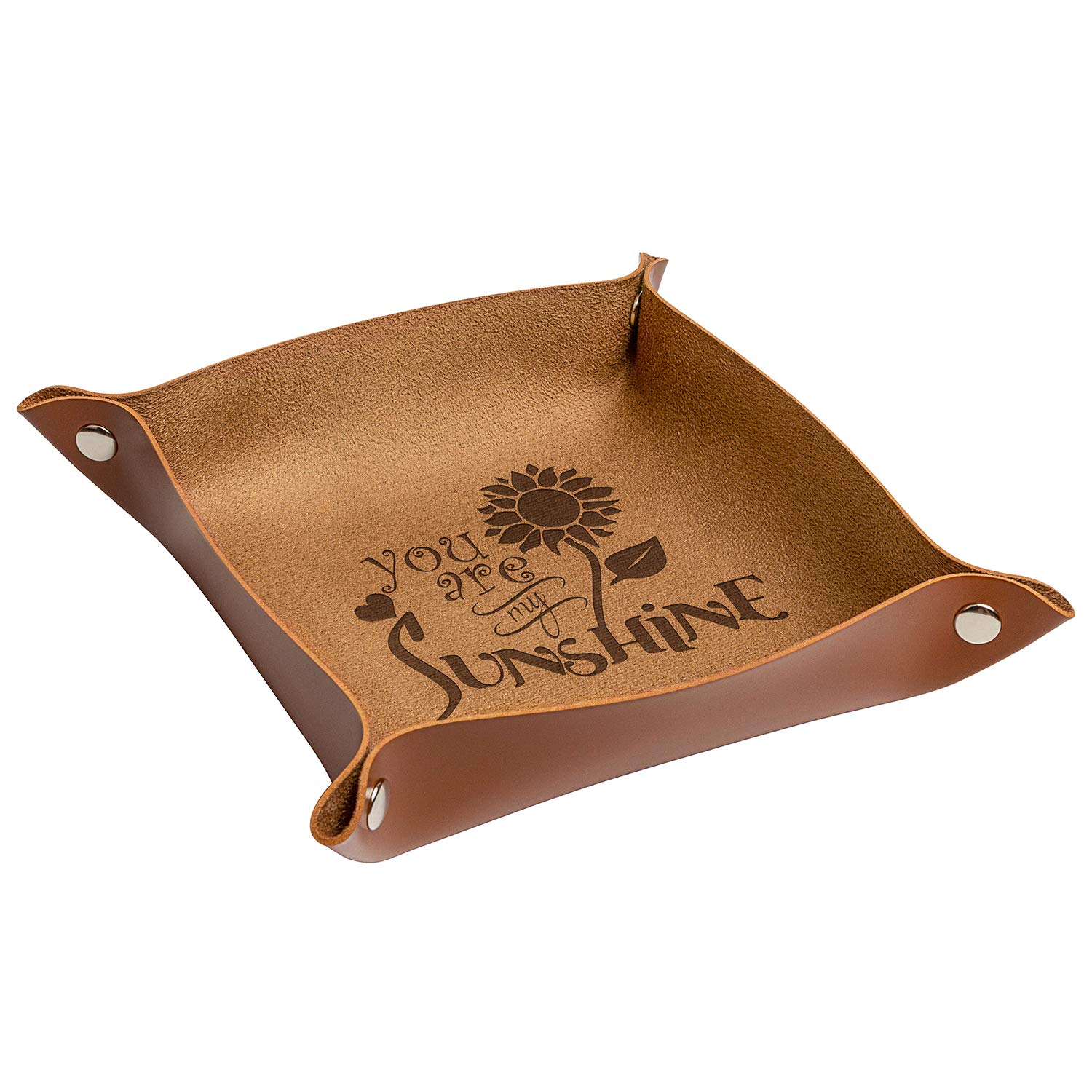 Personalized Leather Valet Tray for Husband & Wife - Custom Engraved Catchall Key Tray | Unique Anniversary Gift for Couples | Perfect for Dresser, Nightstand & Entryway Organization