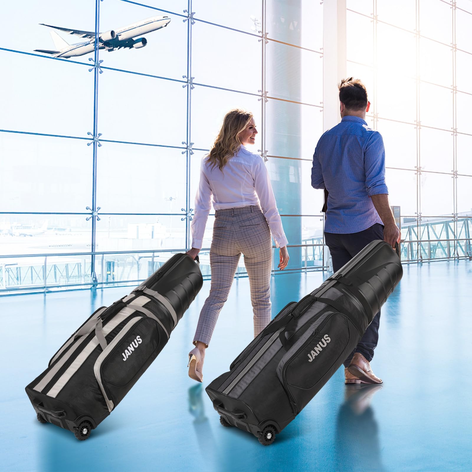 JANUS Golf Travel Bag with Wheels - Durable ABS Hard Shell Golf Club Case for Airline Travel | Perfect for Golfers & Frequent Flyers