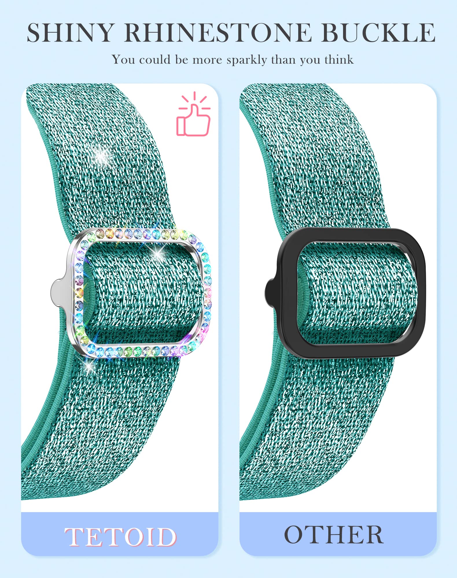LETOID Stretchy Nylon Apple Watch Bands for Women - Compatible with 38mm 40mm 41mm 42mm 44mm 45mm 46mm 49mm iWatch Series 10/9/8/7/6/5/4/3/2/1/SE/Ultra - Soft Elastic Solo Loop Wristband for Workout, Running & Everyday Wear