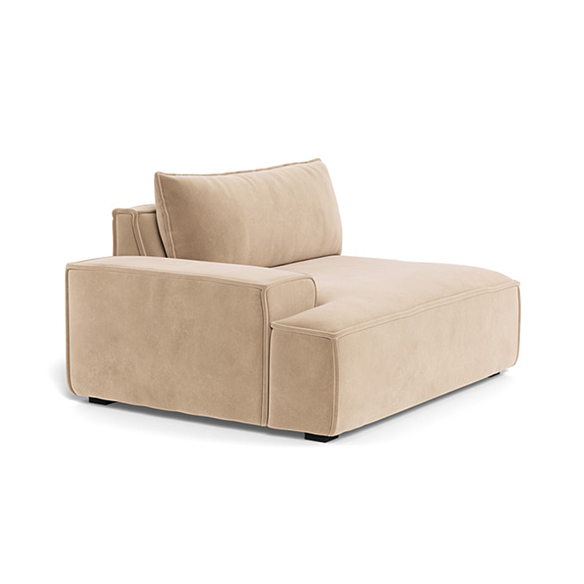 Daphne Velvet Left Arm Modular Sofa - 1 Seater Modern Living Room Furniture for Small Spaces, Apartments & Cozy Home Decor