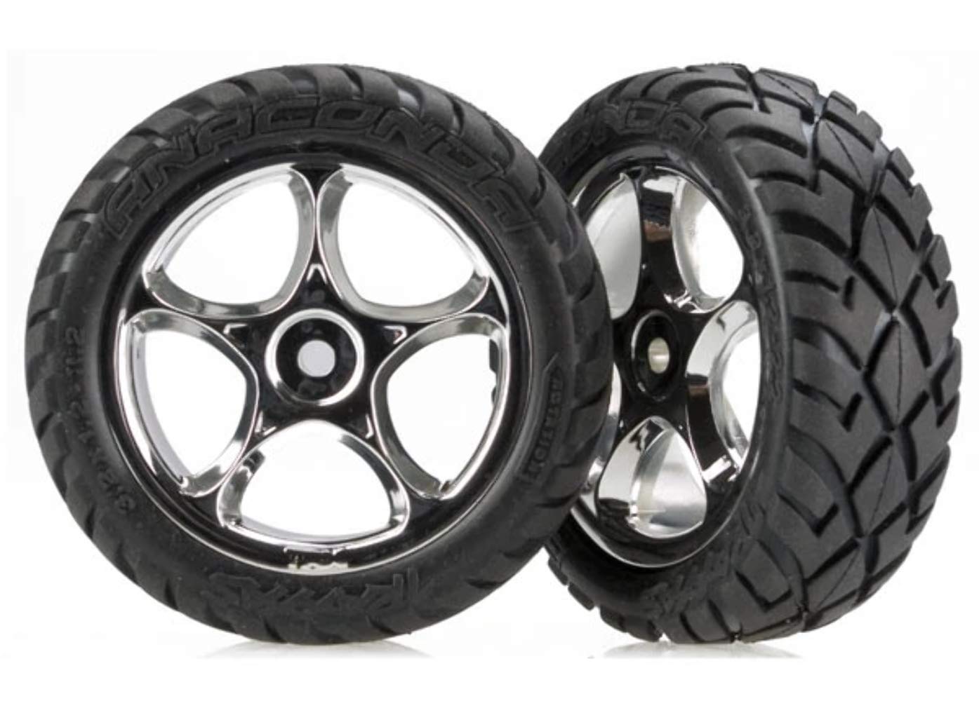 Traxxas 2479R Mounted Anaconda Tires with Tracer Front Wheels for Bandit RC Car - High-Performance Off-Road Racing & Bashing Accessories