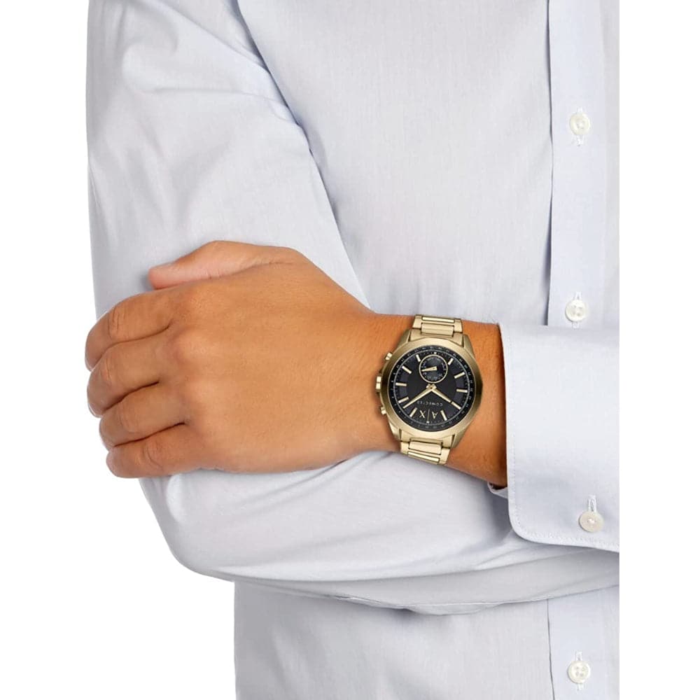 ARMANI EXCHANGE DREXLER Digital Gold Stainless Steel Hybrid Smartwatch AXT1008 - Stylish Unisex Watch for Work, Gym & Everyday Wear